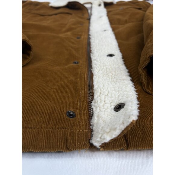 Levis Corduroy Sherpa Lined Trucker Jacket Men’s XXL Brown Snap Zip - Picture 7 of 16
